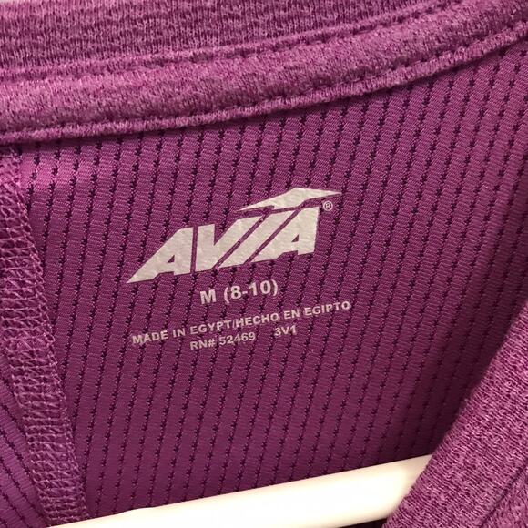 Avia Workout Top Womens Size M Medium 8 10 Purple Short Sleeve T Shirt Mesh - Picture 5 of 5